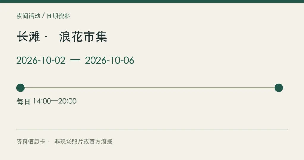 长滩 · 浪花市集的活动日期信息卡